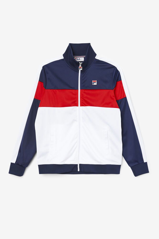 Fila Jacket Assembly Track Mens Navy/White/Red - India ZCO-240715